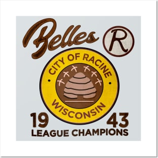 Racine Belles • AAGPBL Patch • Racine, Wisconsin Posters and Art